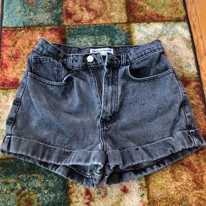High Waisted Black Jean Shorts